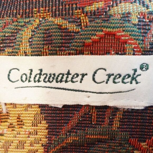 Coldwater Creek Women's Tapestry Button Down Jacket Fall Colors Jacket Size 10 - Picture 2 of 6